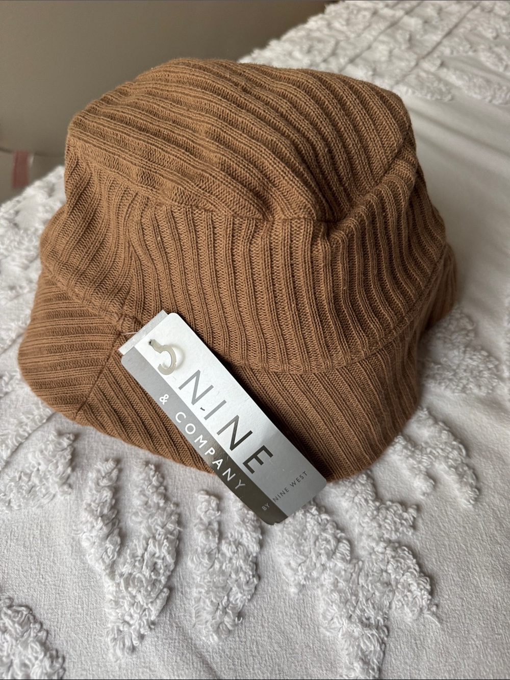 Nine & Company Ribbed Knit Bucket Hat - Camel